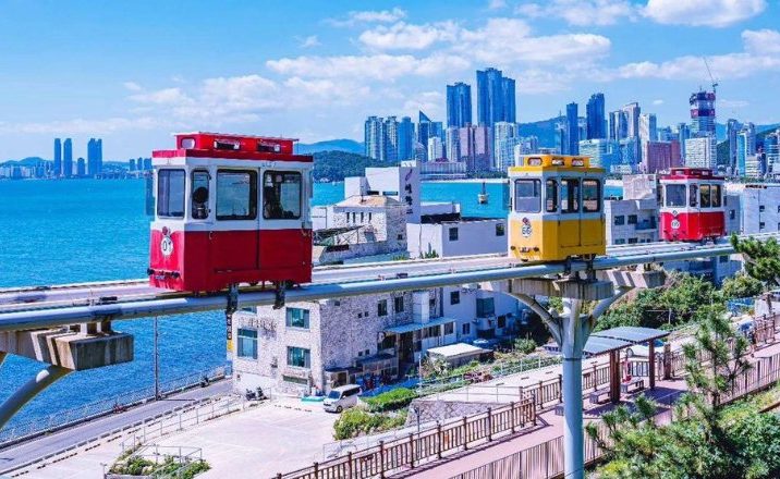 haeundae blueline park beach train sky capsule busan