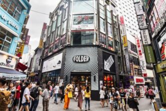 myeongdong quartiere shopping street food seul